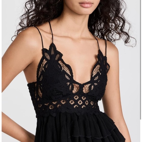 Free People Black Adella Lace Ruffle Tiered Camisole BUY ONE GET ONE FREE ‼️ - Picture 6 of 16